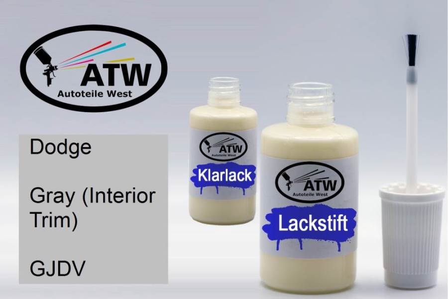 Dodge, Gray (Interior Trim), GJDV: 20ml Lackstift + 20ml Klarlack - Set, von ATW Autoteile West.